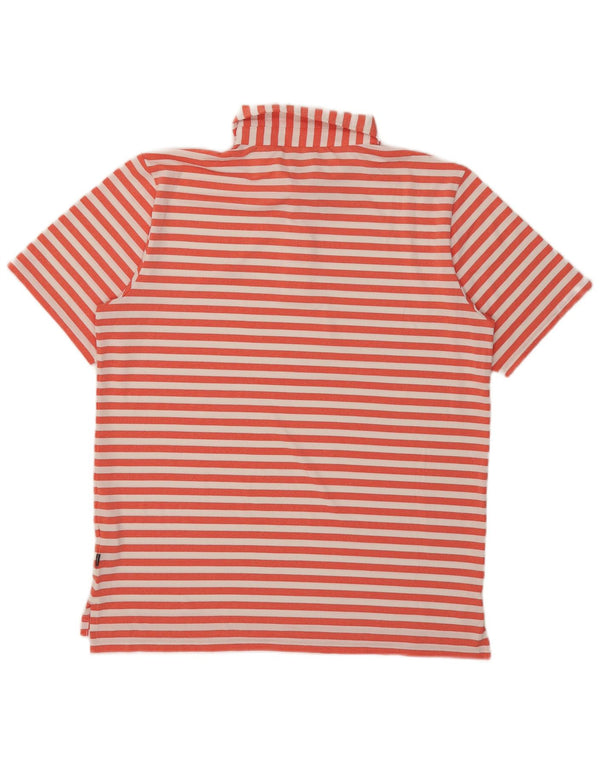 Calvin Klein Herren Golf-Poloshirt Mittelorange gestreift aus Polyester