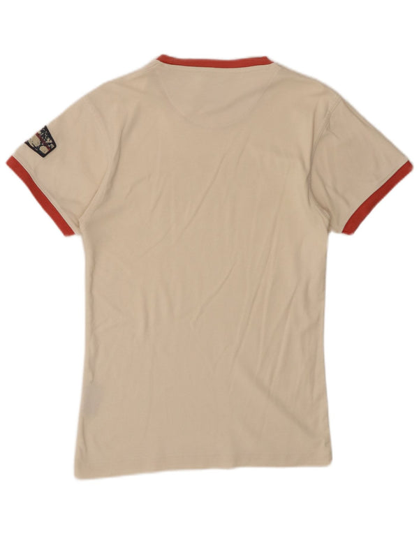 Reebok Damen Graphic T-Shirt Top UK 6 XS Off White
