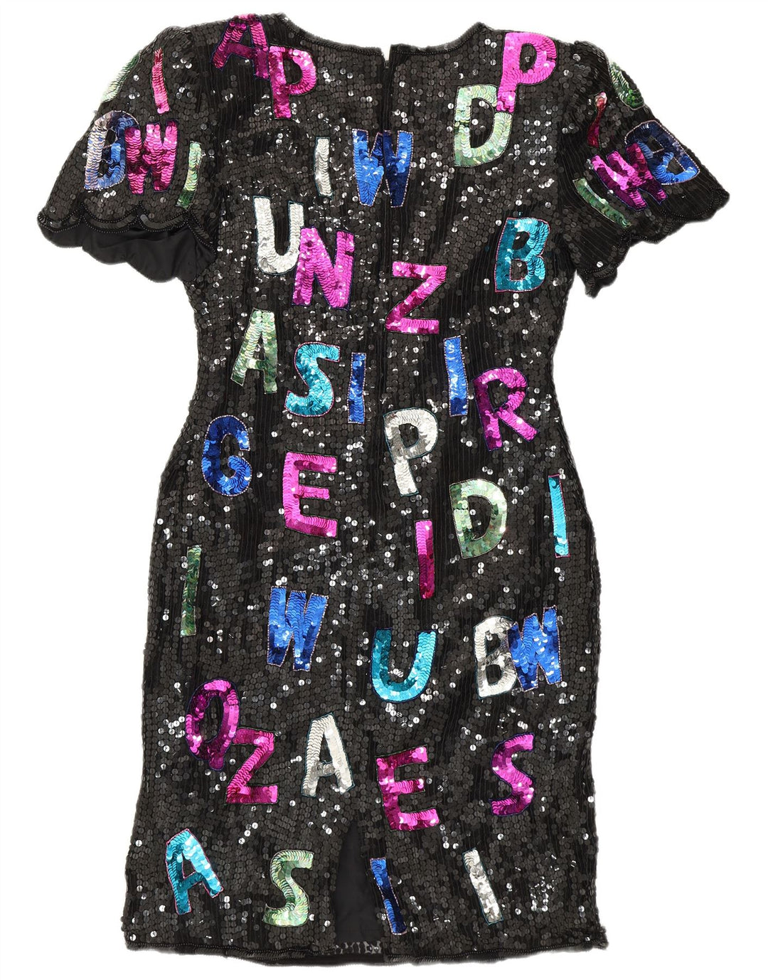 SWEELO Damen Grafisches Etuikleid UK 18 XL Schwarze Seide