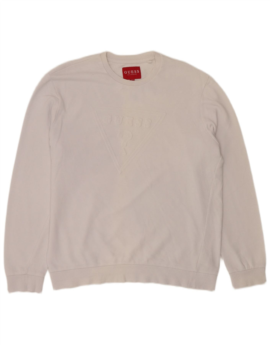 Guess Herren-Sweatshirt mit Grafik, XL, cremefarbene Baumwolle