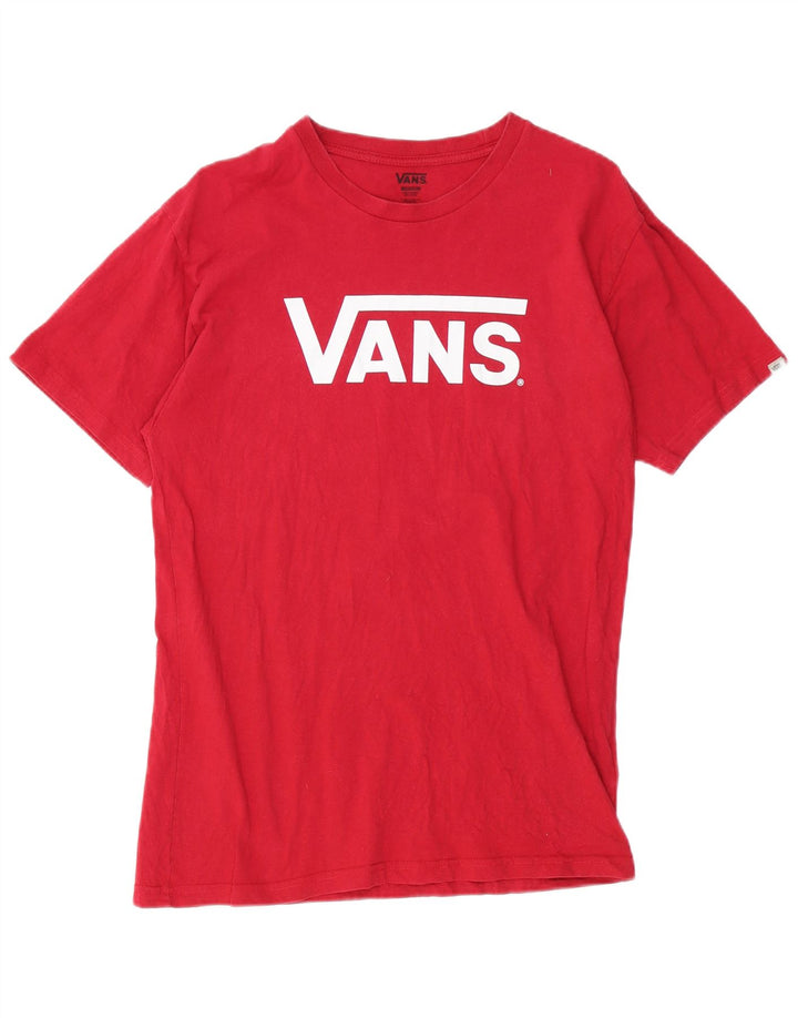 VANS Herren Grafik-T-Shirt-Oberteil aus mittelroter Baumwolle