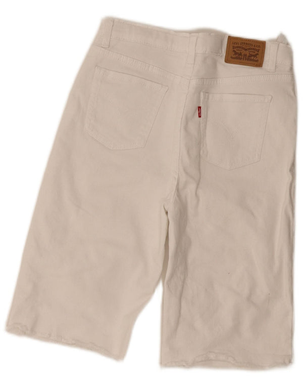 Levi's Mädchen-Bermudashorts mit lockerer Passform und hoher Taille, 13–14 Jahre, W26, Weiß