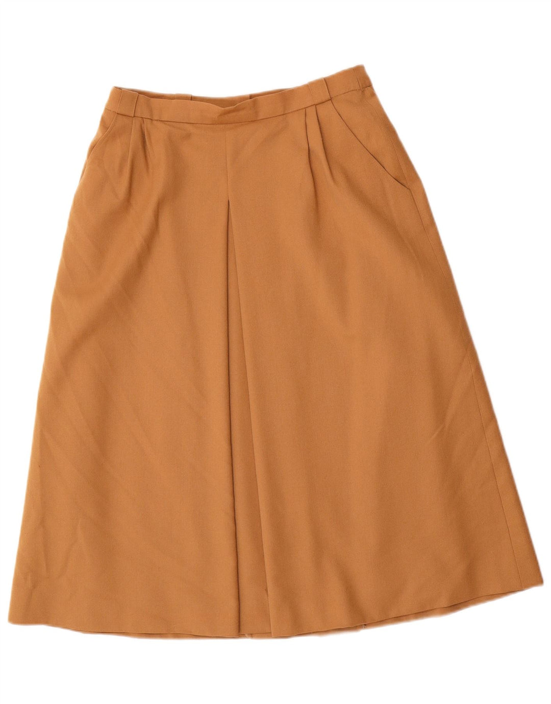 Vintage Damen High Waist A-Linie Rock EU 38 Medium W26 Braune Schurwolle