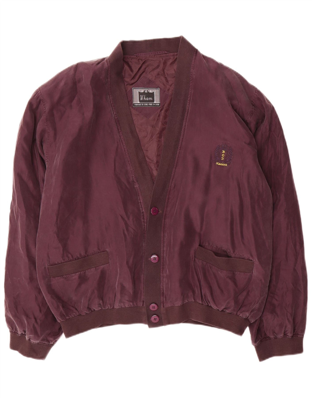 Vintage Herren Bomberjacke UK 38 Medium Lila Seide