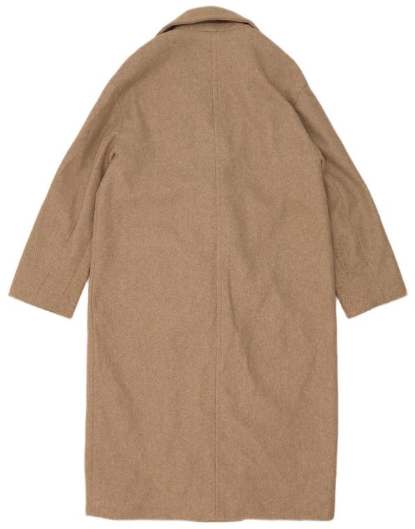 Zara Damen Übergroßer zweireihiger Mantel UK 6 XS Beige Polyester