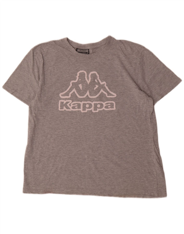 Kappa Herren Grafik T-Shirt Top 2XL Grau Baumwolle