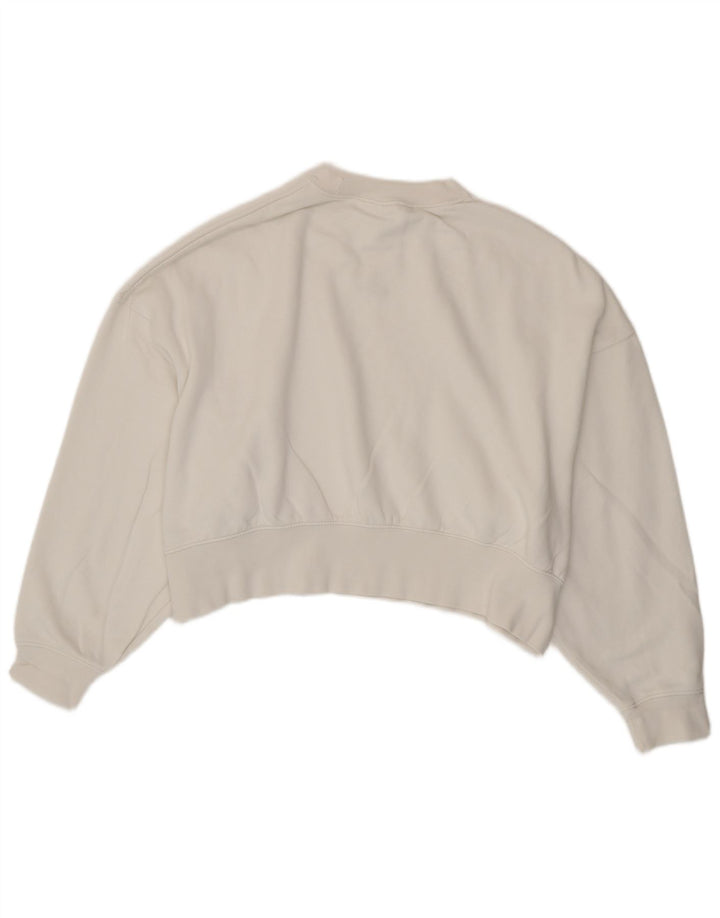 Nike Damen-Sweatshirt, übergroß, kurz geschnitten, UK 14, mittelweiße Baumwolle