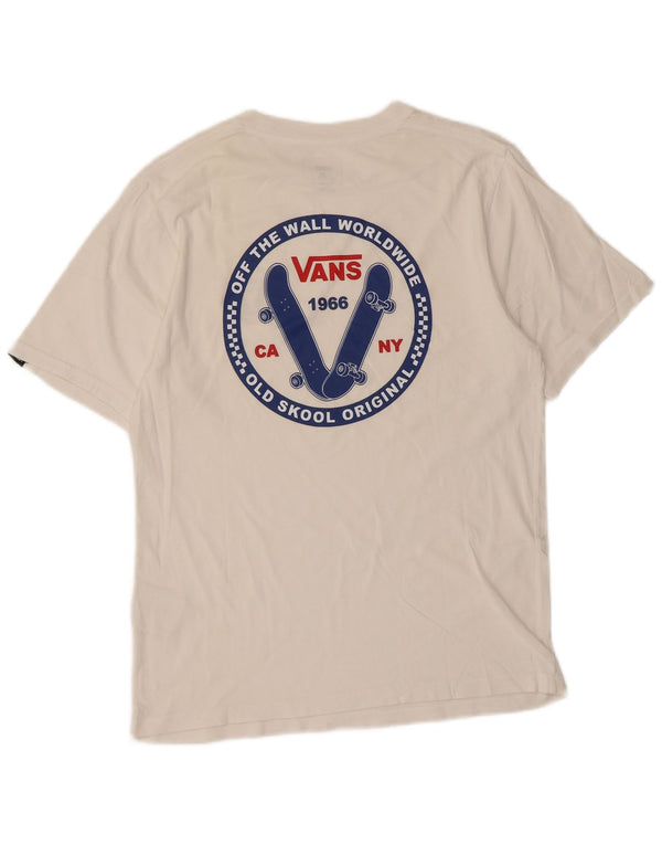 Vans Jungen-T-Shirt mit klassischer Passform und Grafik, 14–15 Jahre, XL, weiße Baumwolle