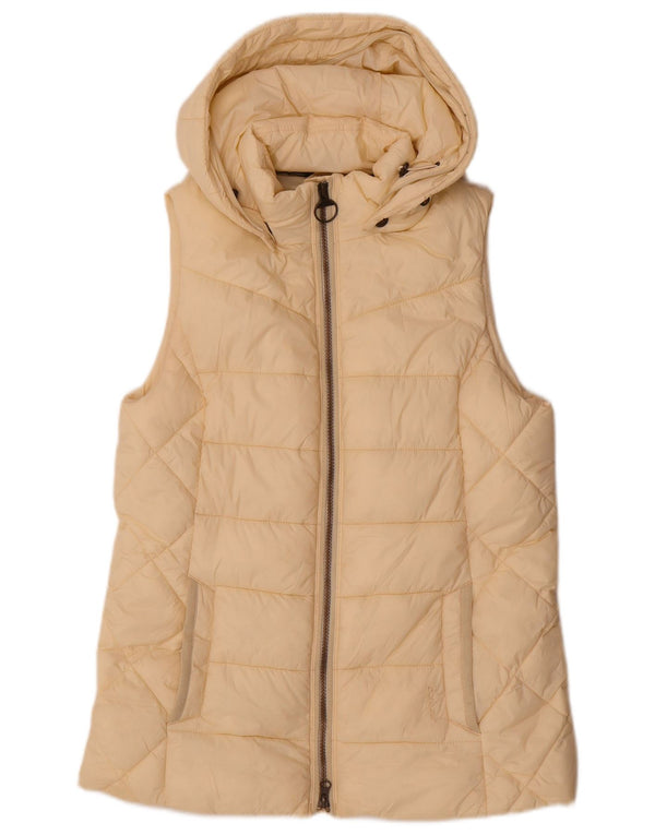 Barbour Wattierte Damen-Weste mit Kapuze, UK 10, Größe S, Gelb, Polyamid
