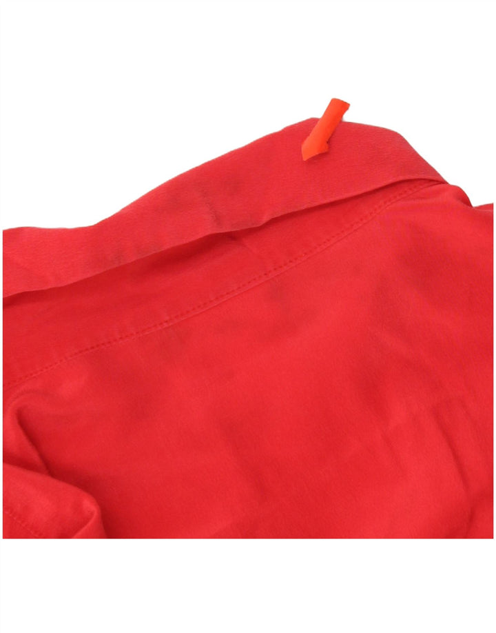 Andrea Mare Damen Hemdbluse UK 16 Große rote Seide