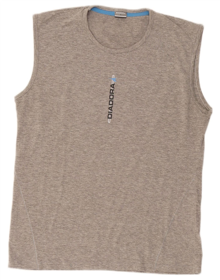 Diadora Herren Grafik-Trägershirt Mittelgrau meliert
