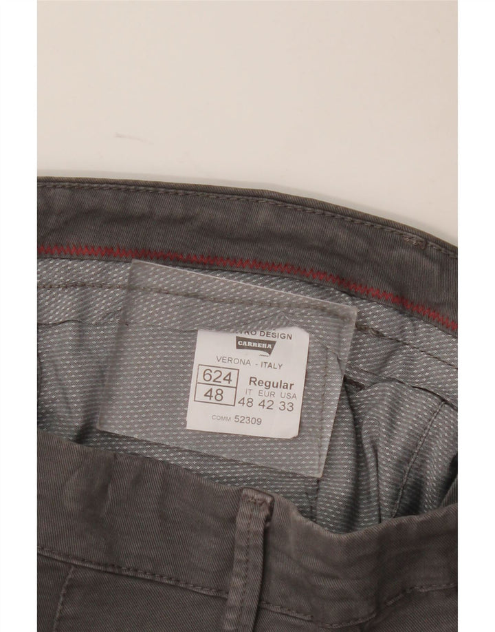 Carrera Herren Regular Chinohose IT 48 Medium W33 L31 Graue Baumwolle