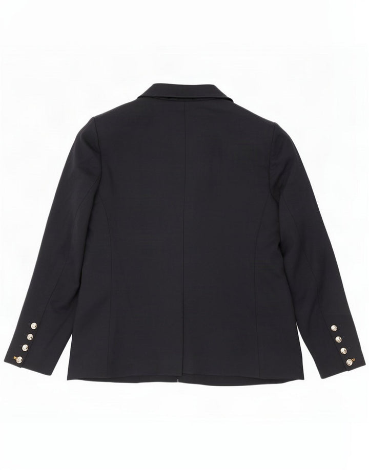 Marks & Spencer Damen 2-Knopf-Blazerjacke UK 16 Large Marineblaue Viskose