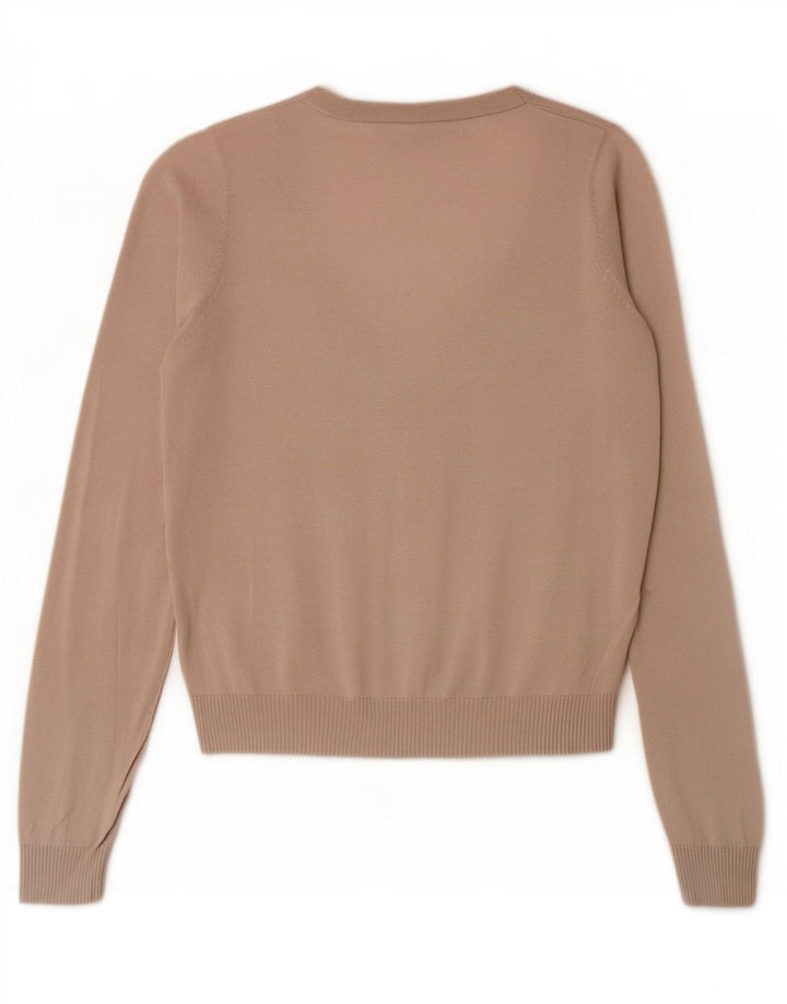 Zara Damen-Cardigan-Pullover UK 12 Mittelbeige Baumwolle