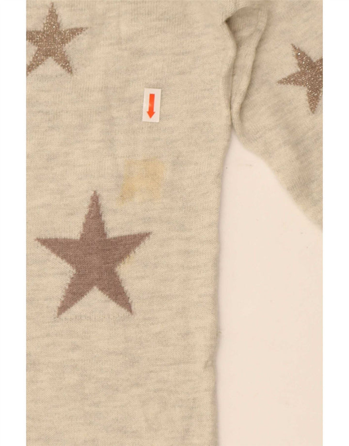 Fat Face Damen-Pullover mit abstraktem Muster und U-Boot-Ausschnitt, Gr. 10, Größe S, Grau