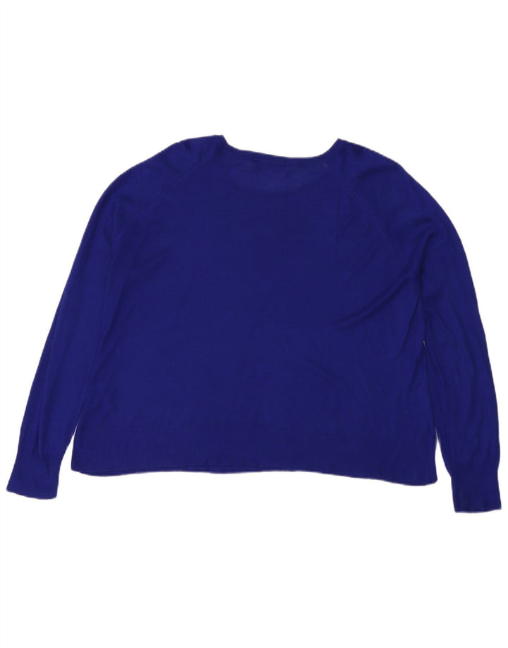 Zara Damen-Blusenoberteil in Übergröße, UK 14, mittelblaue Viskose
