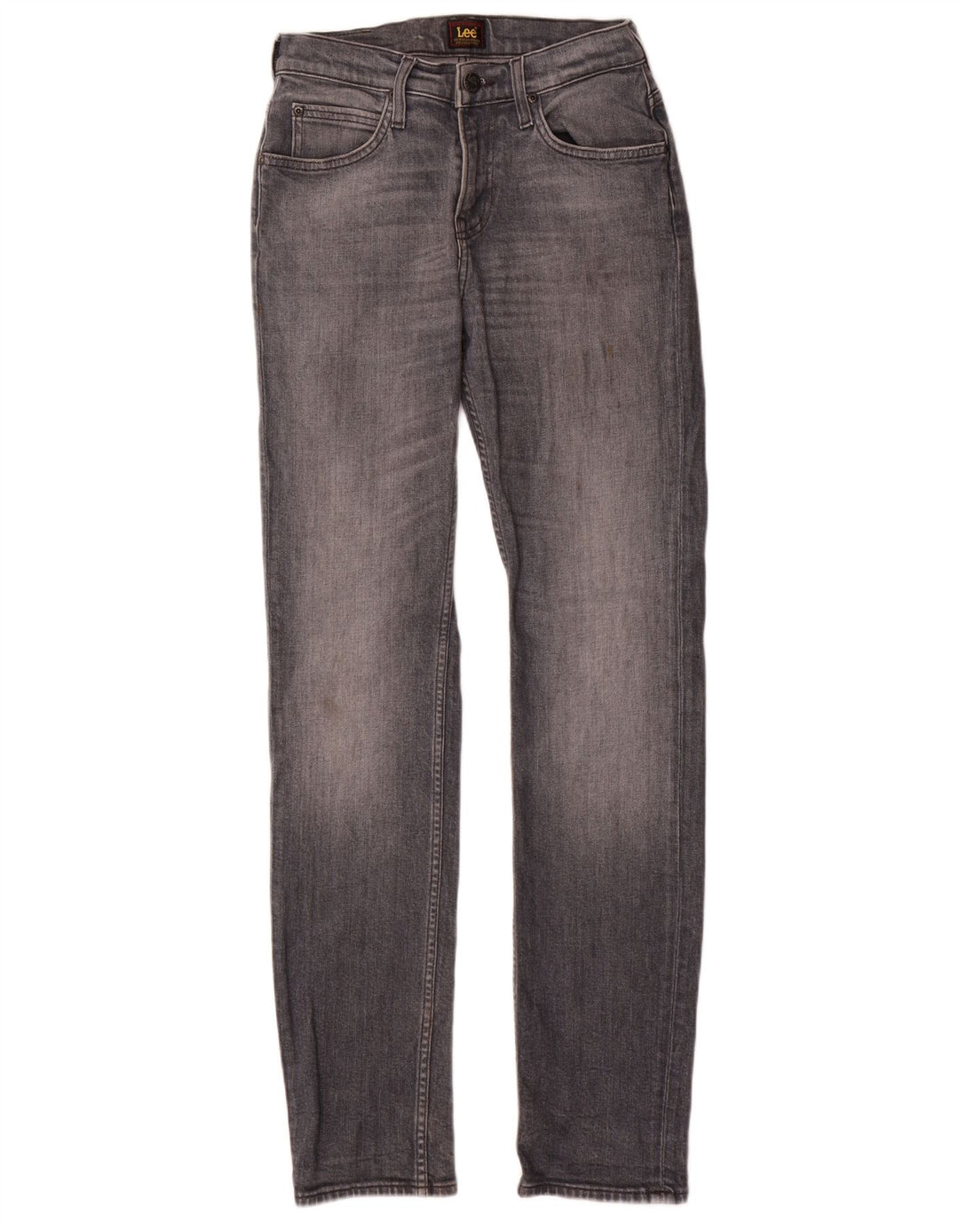 Lee Damen Rider Slim Jeans W28 L32 Graue Baumwolle