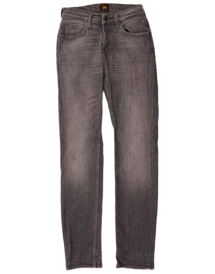 Lee Damen Rider Slim Jeans W28 L32 Graue Baumwolle
