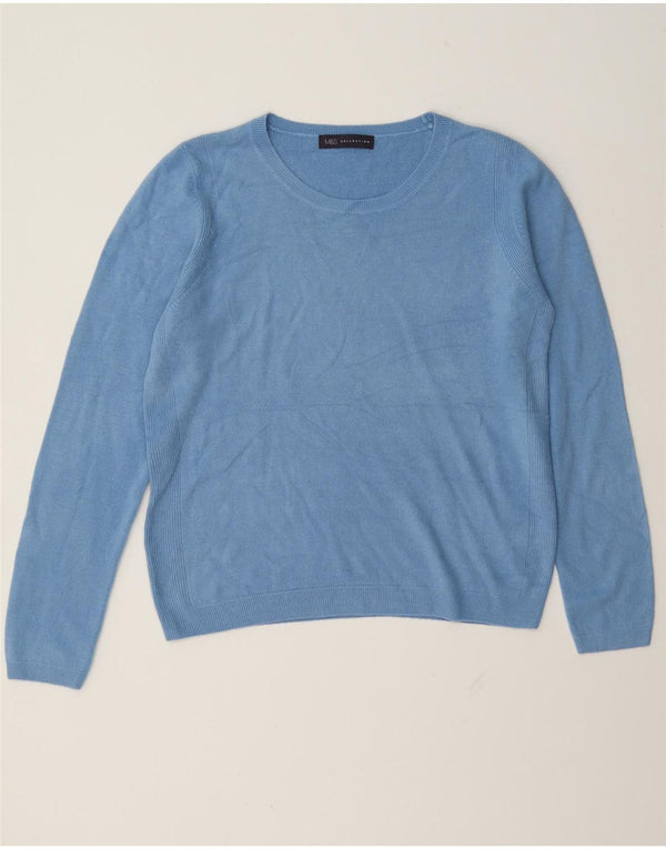 Marks & Spencer Damen-Pullover mit U-Boot-Ausschnitt, UK 12, Mittelblau, Acryl