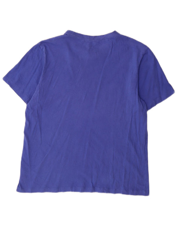 Nike Damen T-Shirt Top UK 16 Large Blau Baumwolle