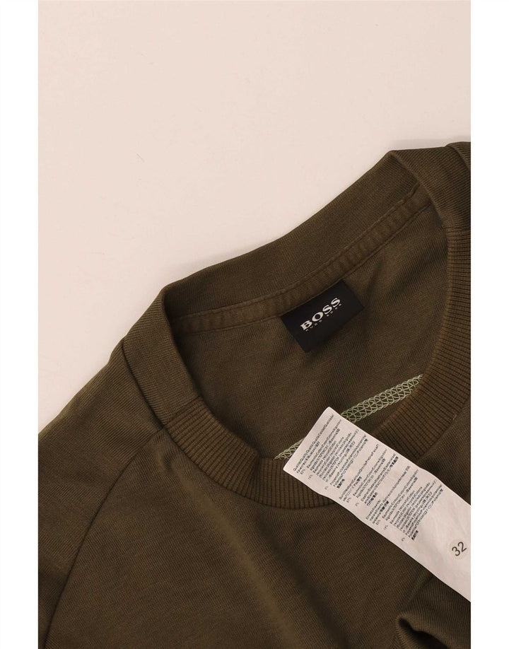 Hugo Boss Herren-Sweatshirt mit Grafik, mittlere Khaki-Baumwolle