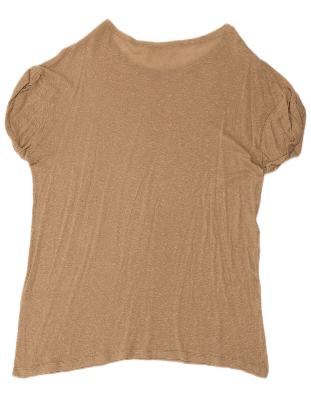Zara Damen T-Shirt Top UK 14 Large Beige Flecked
