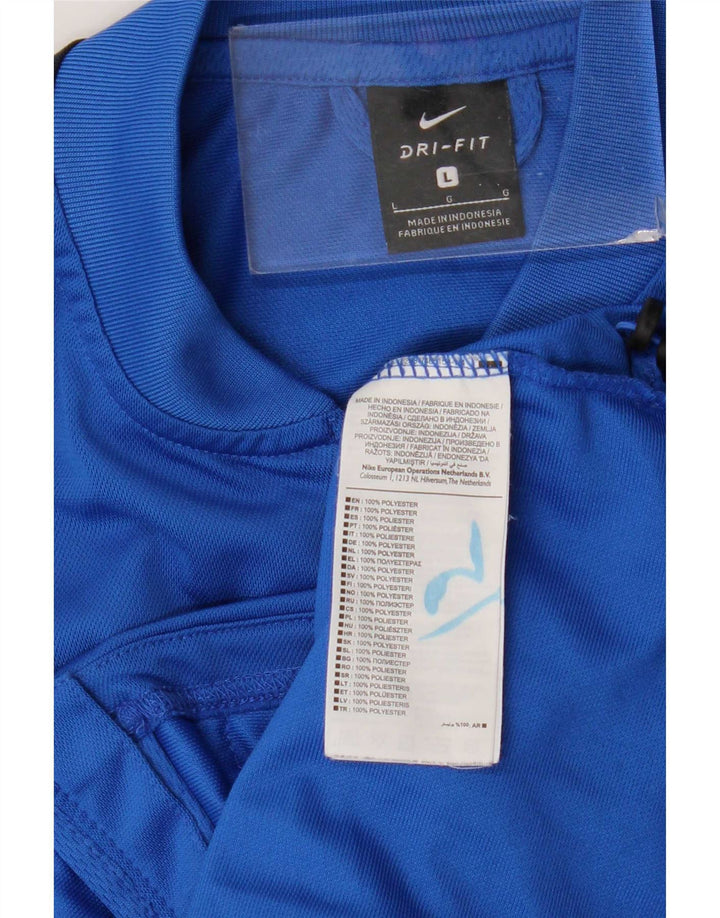 Nike Herren-Trainingsanzug-Oberteil mit Dri-Fit-Grafik, Größe L, Blau, Farbblock