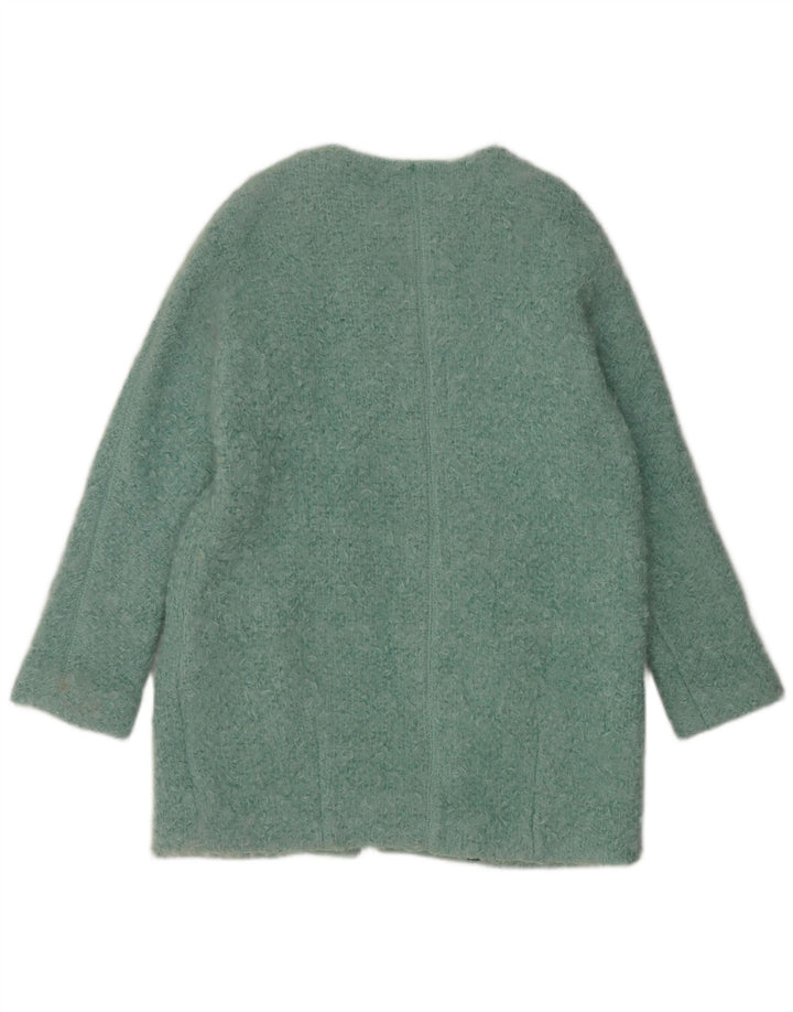 Zara Damen Übergroßer Mantel UK 14 Mittelblaue Baumwolle
