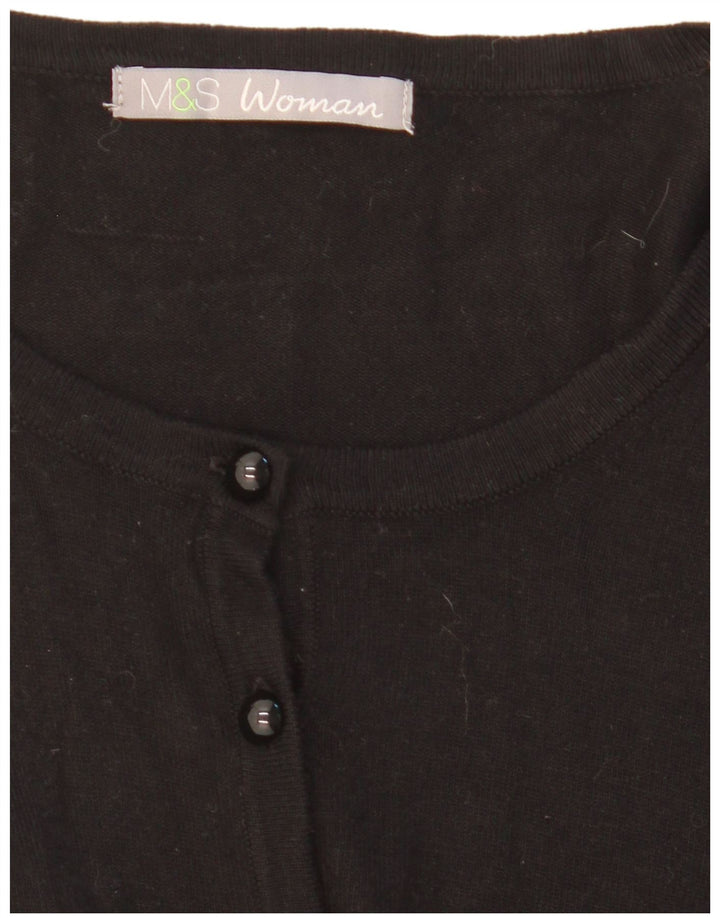 Marks & Spencer Damen-Cardigan-Pullover UK 14 Medium Schwarz