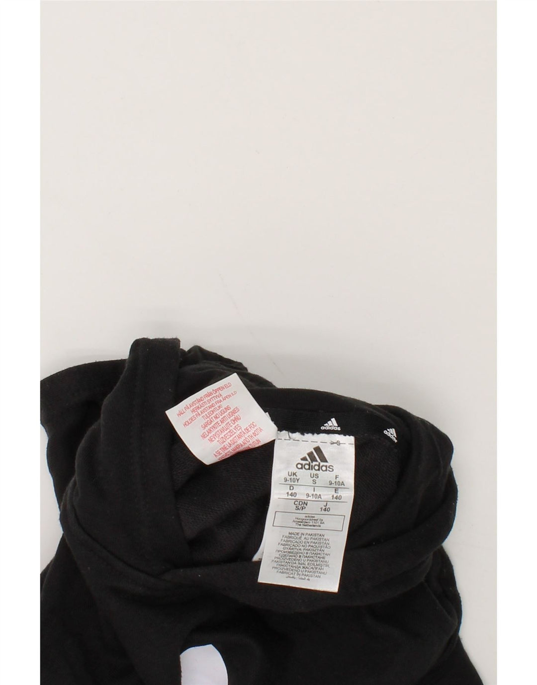 ADIDAS Boys Graphic Hoodie Jumper 9-10 Years Black Polyester Vintage Adidas and Second-Hand Adidas from Messina Hembry 