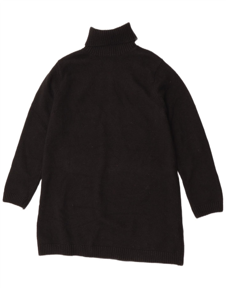 Langer Rollkragenpullover für Damen von Zara, Gr. 14, Mittelschwarz, Polyester