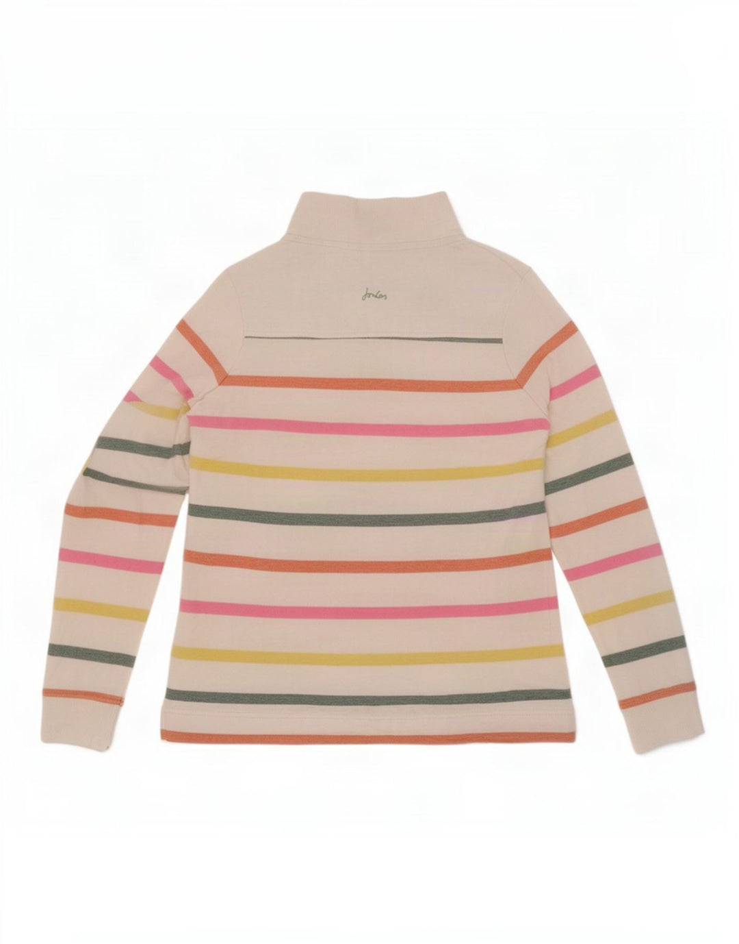 Joules Damen-Sweatshirt mit Knopfkragen, Gr. 10, Größe S, weiß gestreift