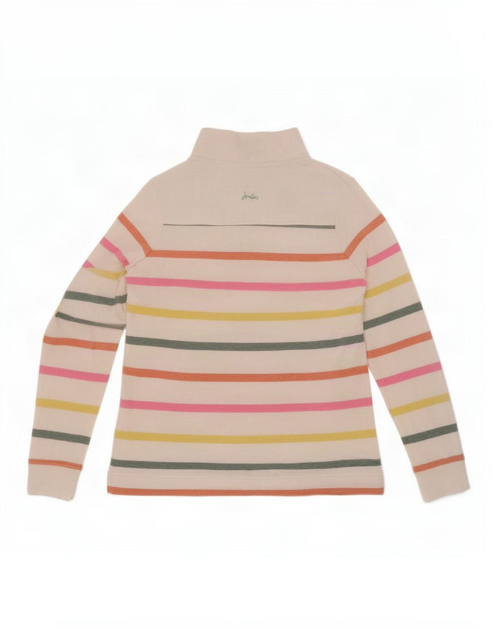 Joules Damen-Sweatshirt mit Knopfkragen, Gr. 10, Größe S, weiß gestreift