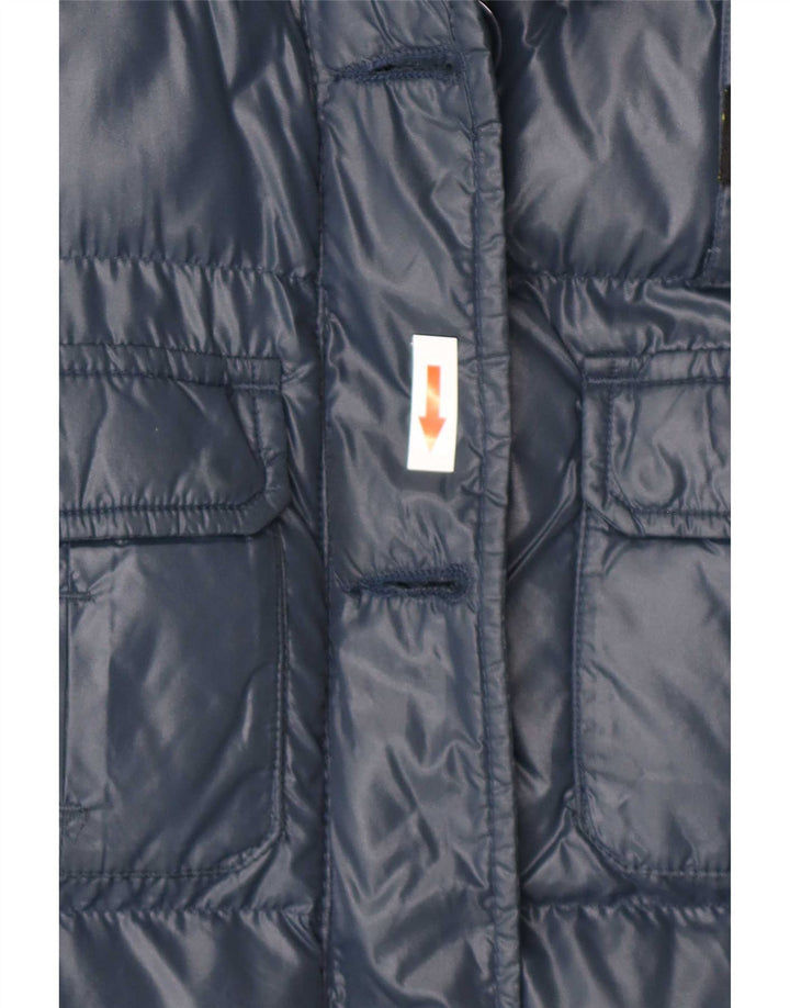 Blauer Damen Wattierte Jacke UK 10 Small Marineblau