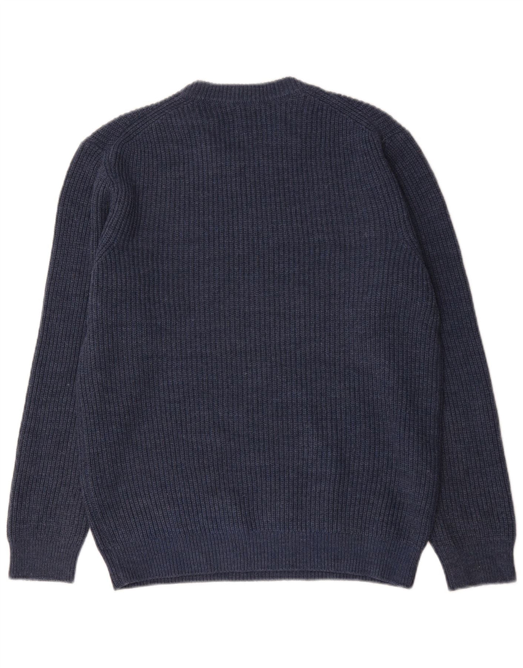 Zara Herren-Pullover mit Rundhalsausschnitt, groß, blaues Acryl