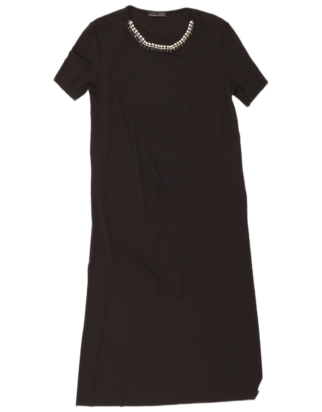 Zara Damen Maxikleid UK 12 Medium Schwarz Polyester