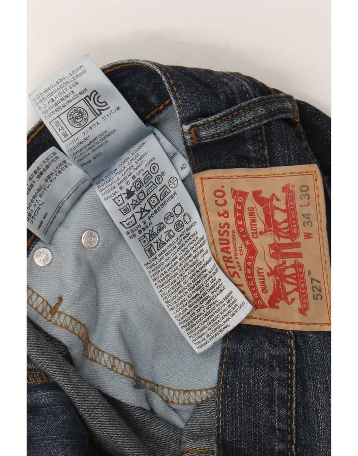 Levi's Herren 527 Bootcut Jeans W34 L30 Marineblau Baumwolle