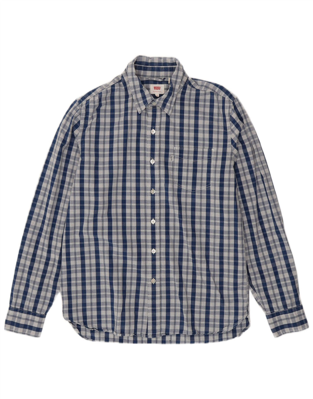 LEVI'S Herrenhemd aus mittelblau karierter Baumwolle