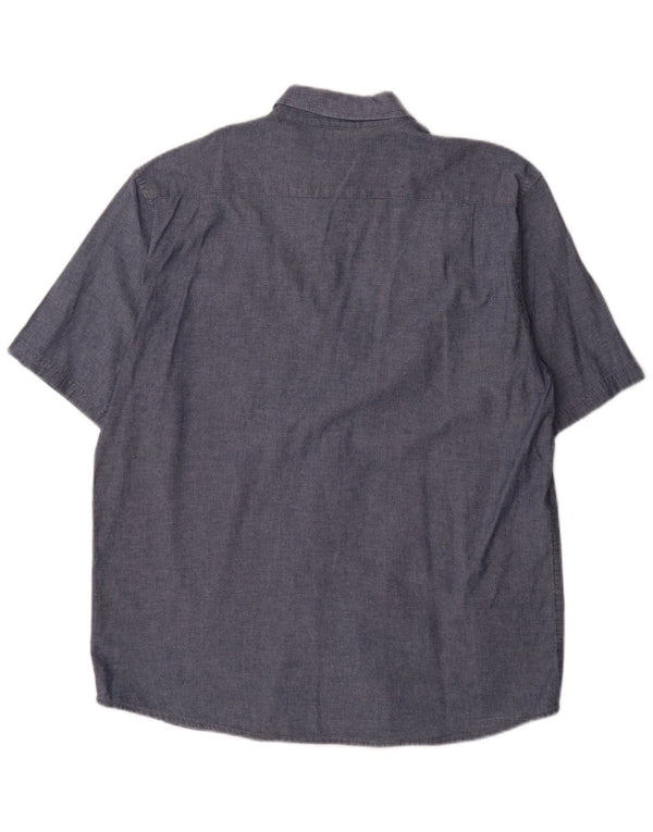 Wrangler Herren-Kurzarmhemd, groß, marineblau, Baumwolle