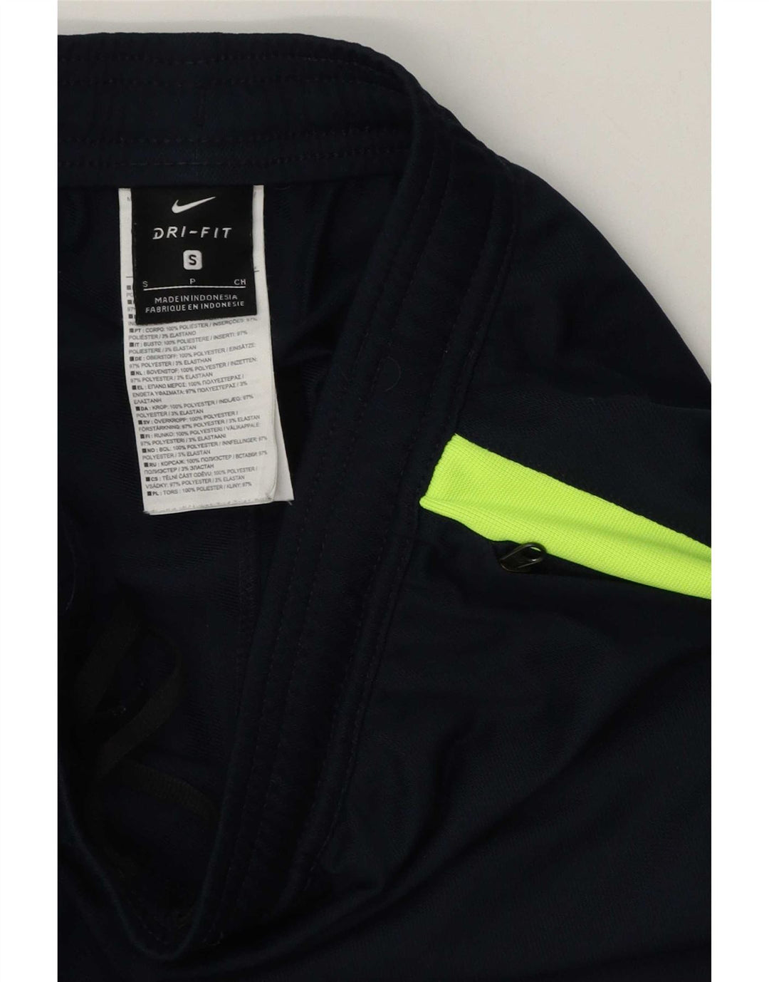 Nike Herren Dri Fit Trainingshose, Größe S, marineblaues Farbblock-Polyester