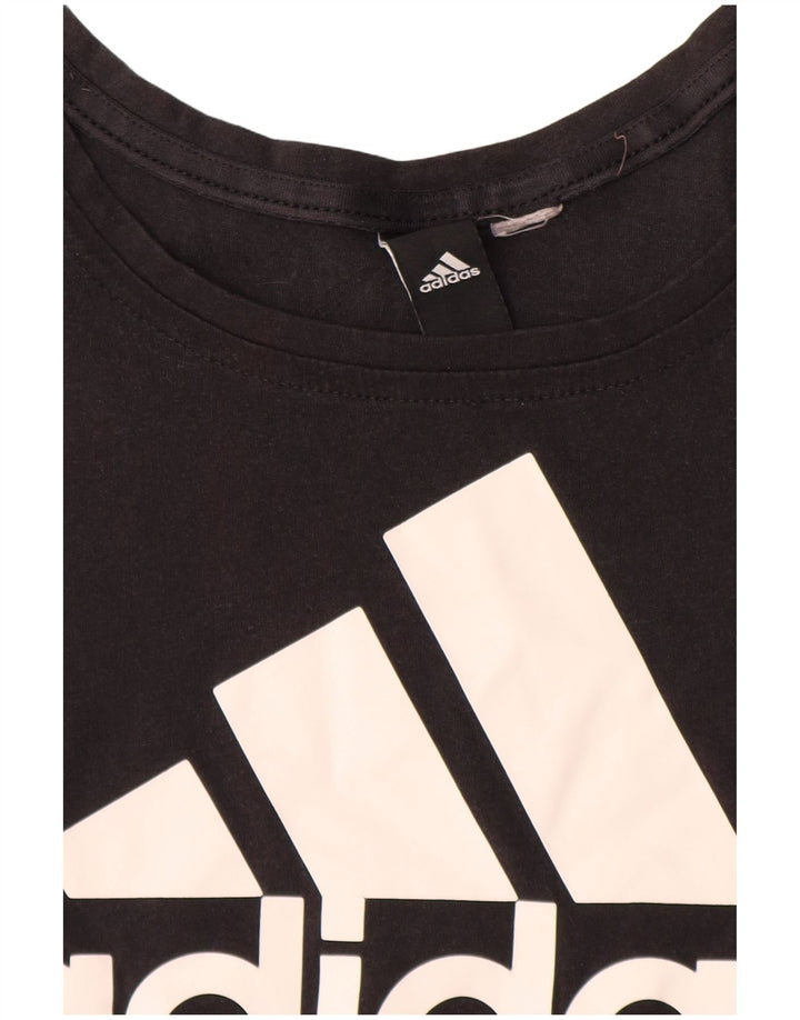 Adidas Damen Graphic T-Shirt Top UK 12 Medium Schwarz