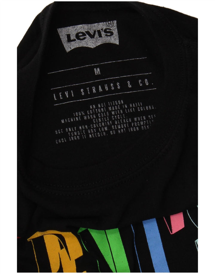 LEVI'S Mens Graphic T-Shirt Top Medium Black Cotton