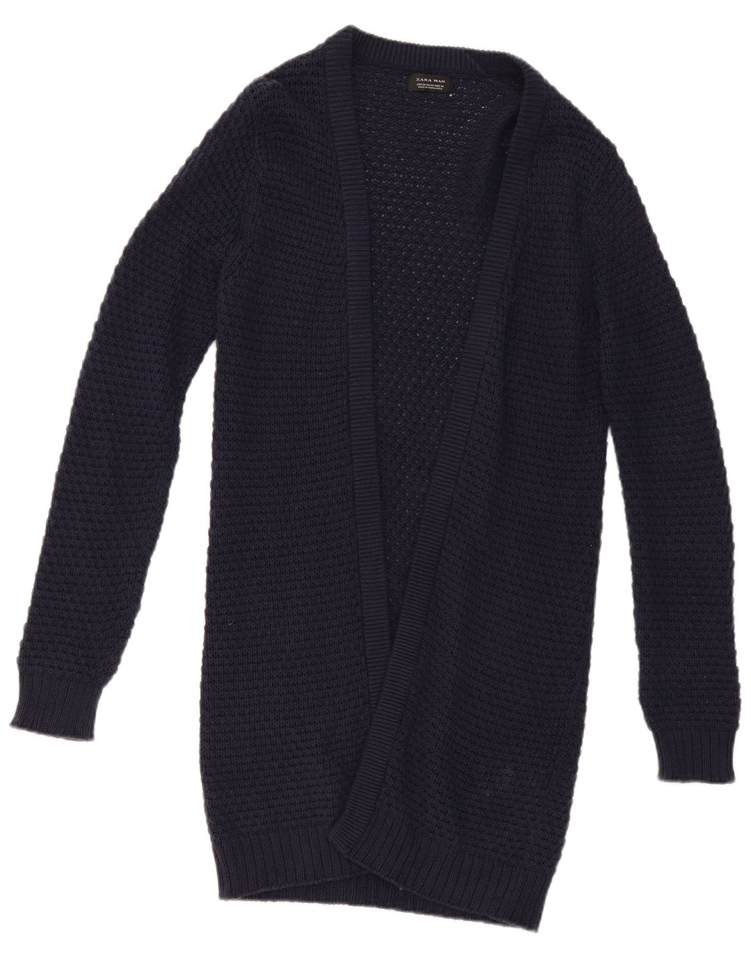 Offener Strickjackenpullover für Herren von ZARA, mittelmarineblaue Baumwolle