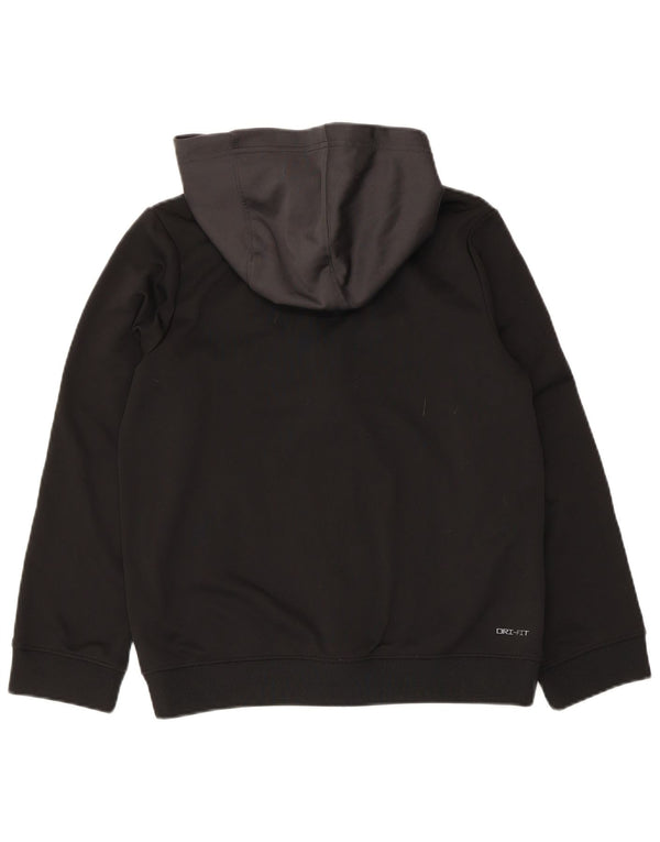 Nike Dri Fit Kapuzenpullover mit Reißverschluss für Jungen, 12–13 Jahre, Größe L, Schwarz, Farbblock