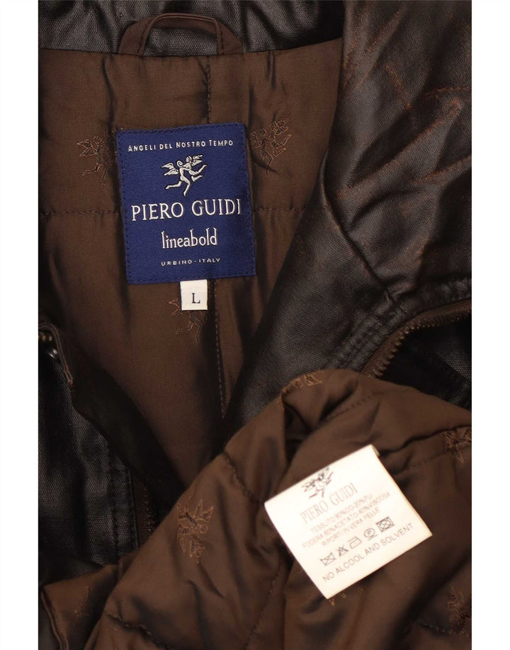 Piero Guidi Herren-Utility-Jacke UK 40 Große schwarze Baumwolle
