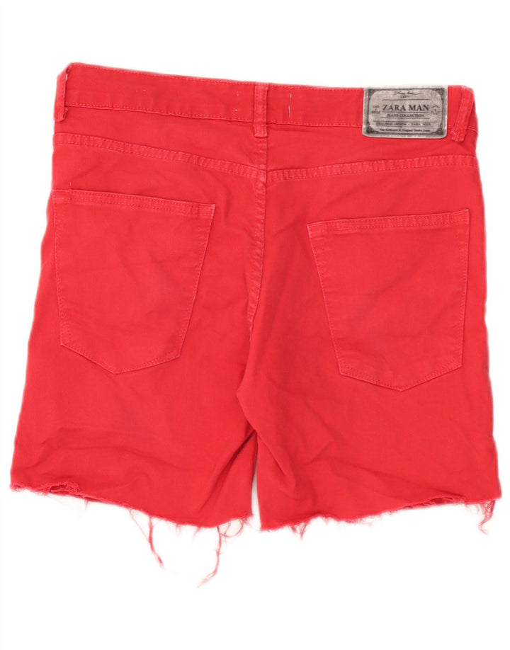 Zara Herren Jeansshorts EU 40 Medium W31 Rot