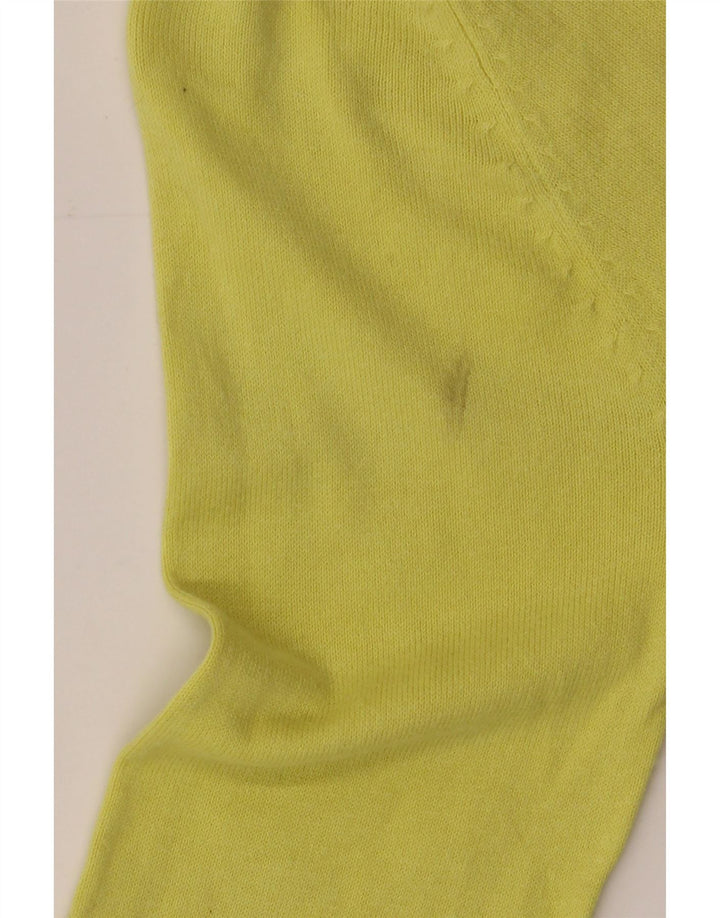 ZARA Damen Pullover, bauchfrei, 3/4-Ärmel, U-Boot-Ausschnitt, Gr. 8, Gelb