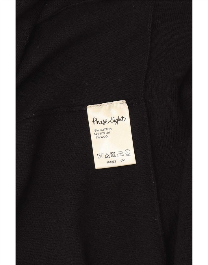 Phase Eight Damen Longline Open Cardigan Pullover UK 14 Mittelschwarze Baumwolle
