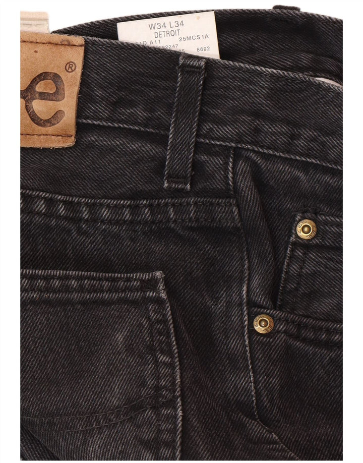 LEE Herren Detroit Straight Jeans W34 L34 Graue Baumwolle
