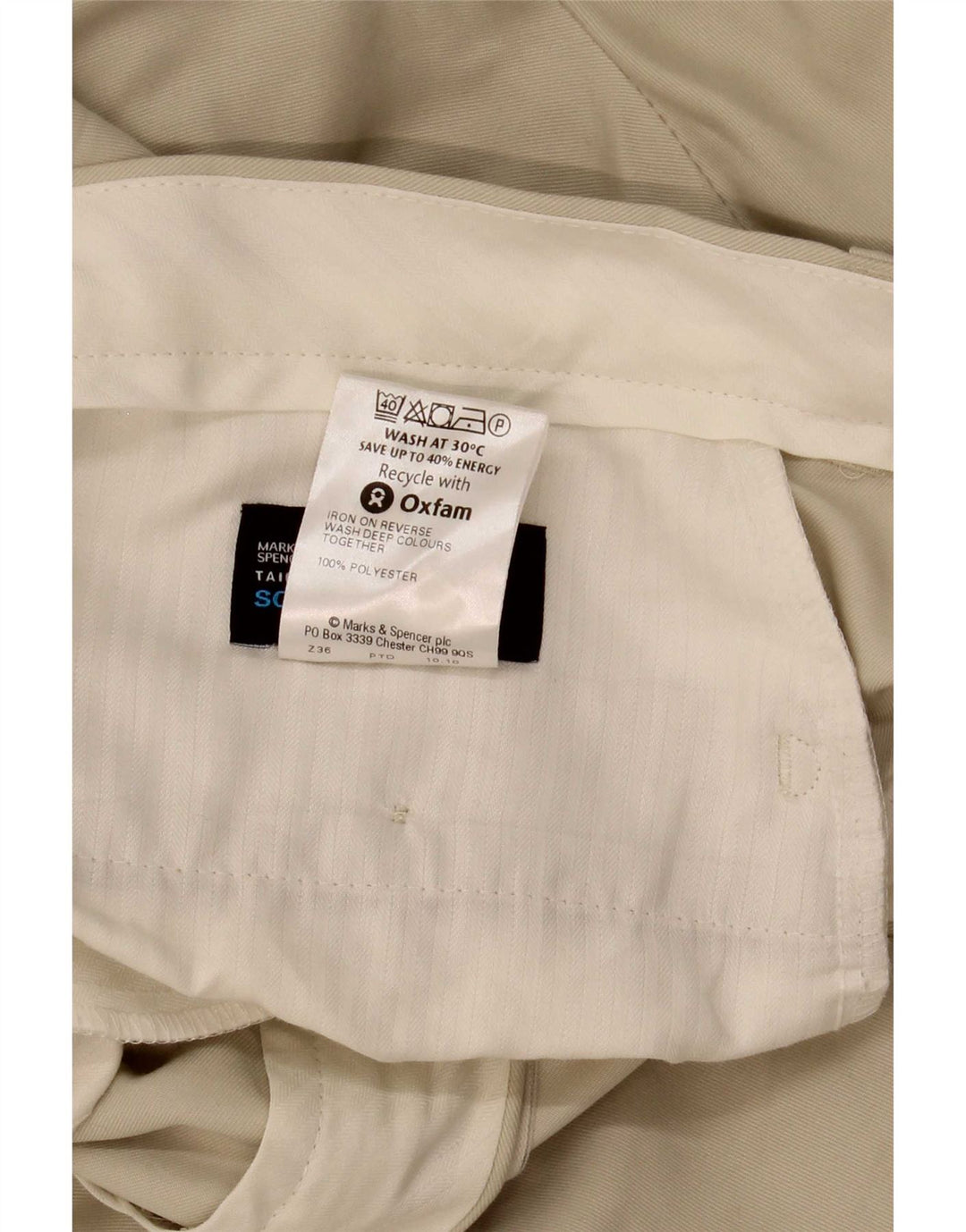 Gerade Herren-Chinohose von Marks & Spencer, W34, L33, Beige, Polyester